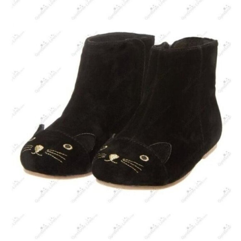 Gymboree sz 7 Toddler Girl Velvety black kitty cat boots New Right Meow - Picture 1 of 7